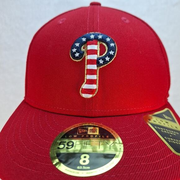 New Era 59FIFTY MLB Philadelphia Phillies JULY 4TH Fitted 8 Hat Cap Low Profile - Picture 4 of 7